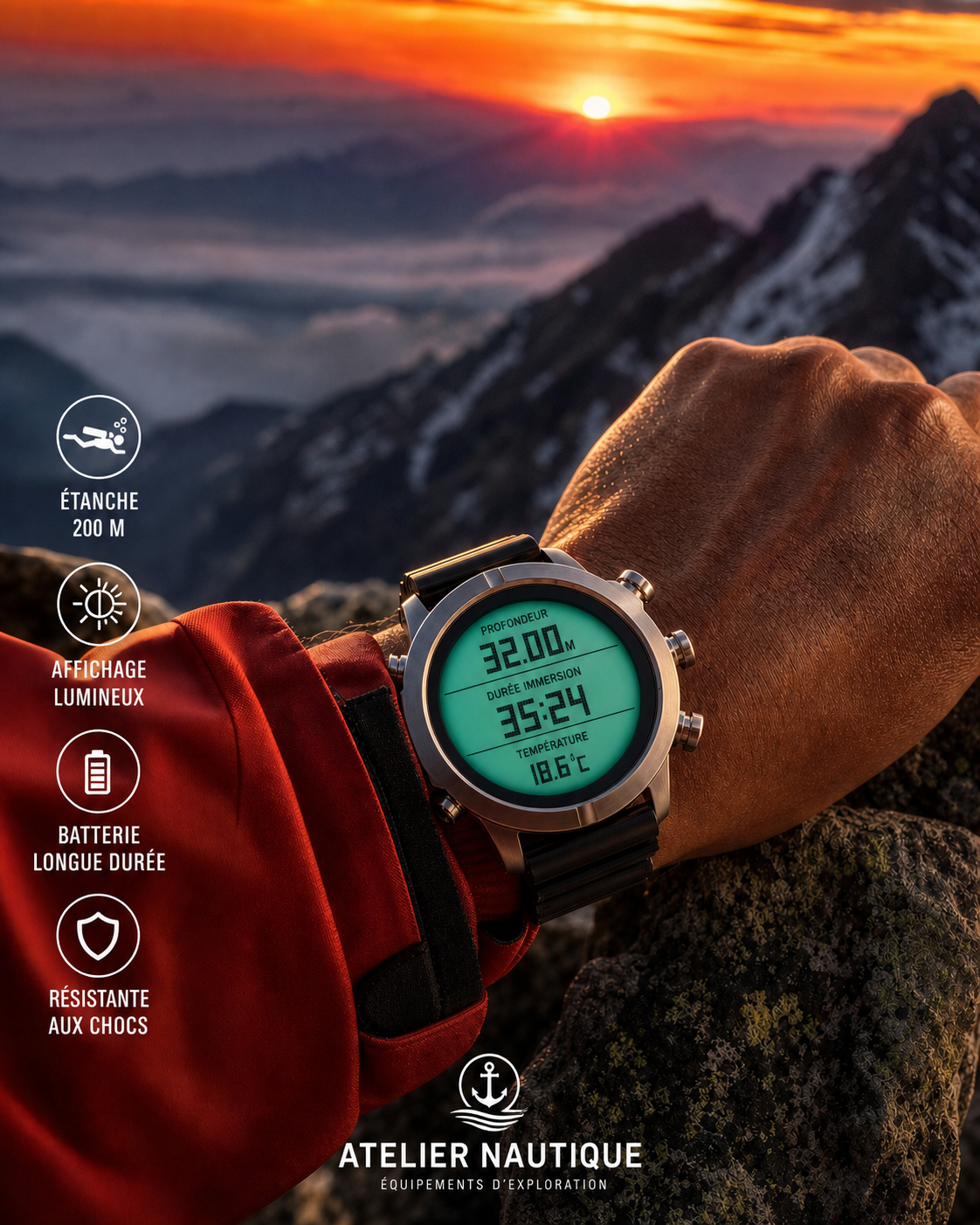 Montre Plongée Homme Digitale